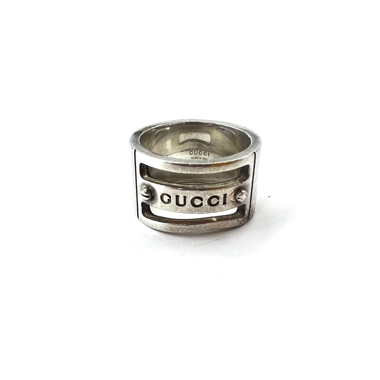 GUCCI 90's Vintage Gucci Logo Band Ring Ring 13 Silver 925 Tom 
