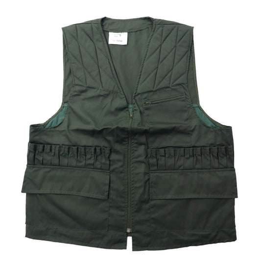 1VINTAGE French Hunting Vest フレンチ ハンティングベスト 5 カーキ ポリエステル コットン LAMPOジップ - 日本然リトテ