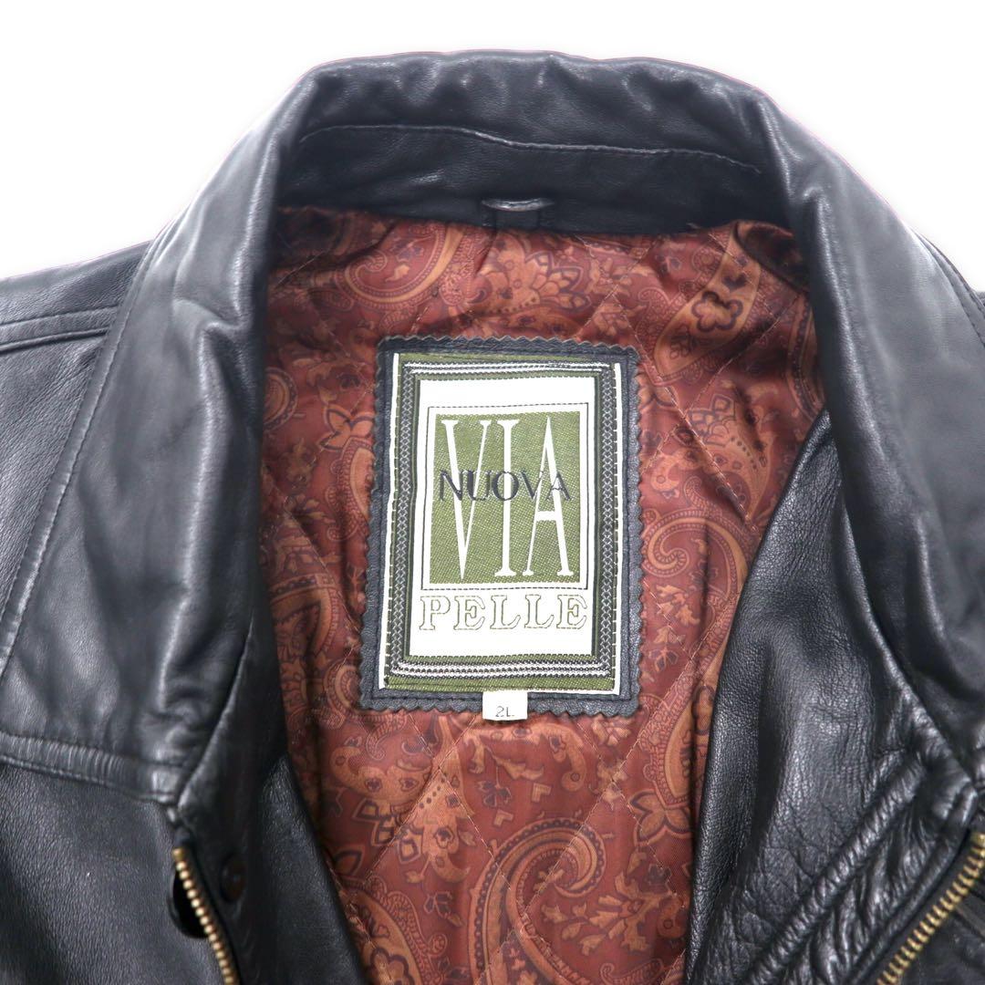 VIA NUOVA リアルムートンジャケット 50 XL 羊革 B-3 茶 希少 VIA