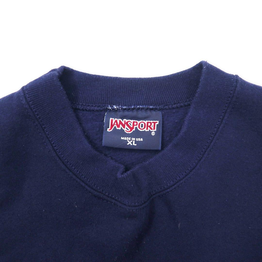 JAN SPORT Made in USA 90's College Print Sweatshirt XL Navy Cotton Brushed Lining Penn State Athletics Football NITTANY LIONS