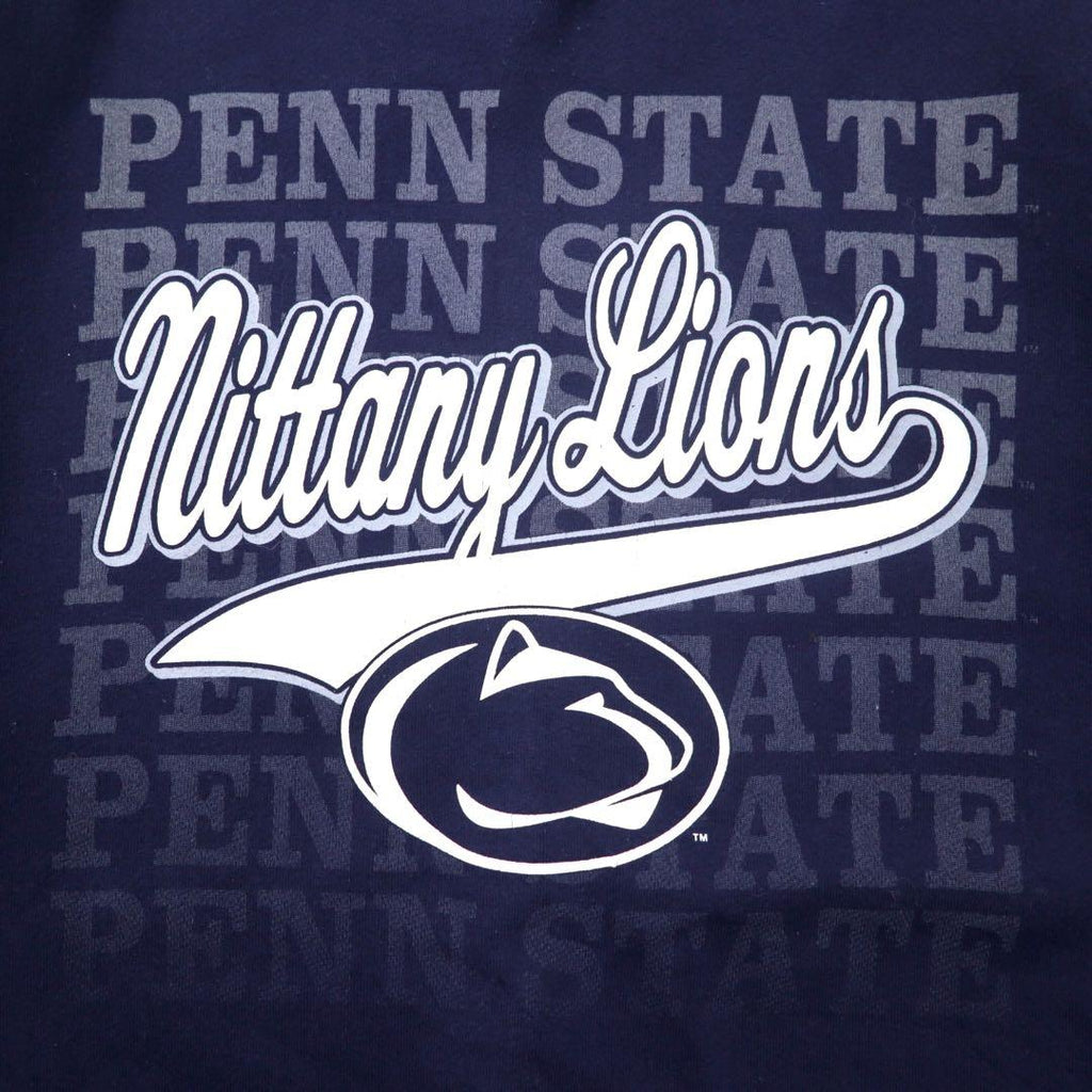 JAN SPORT Made in USA 90's College Print Sweatshirt XL Navy Cotton Brushed Lining Penn State Athletics Football NITTANY LIONS