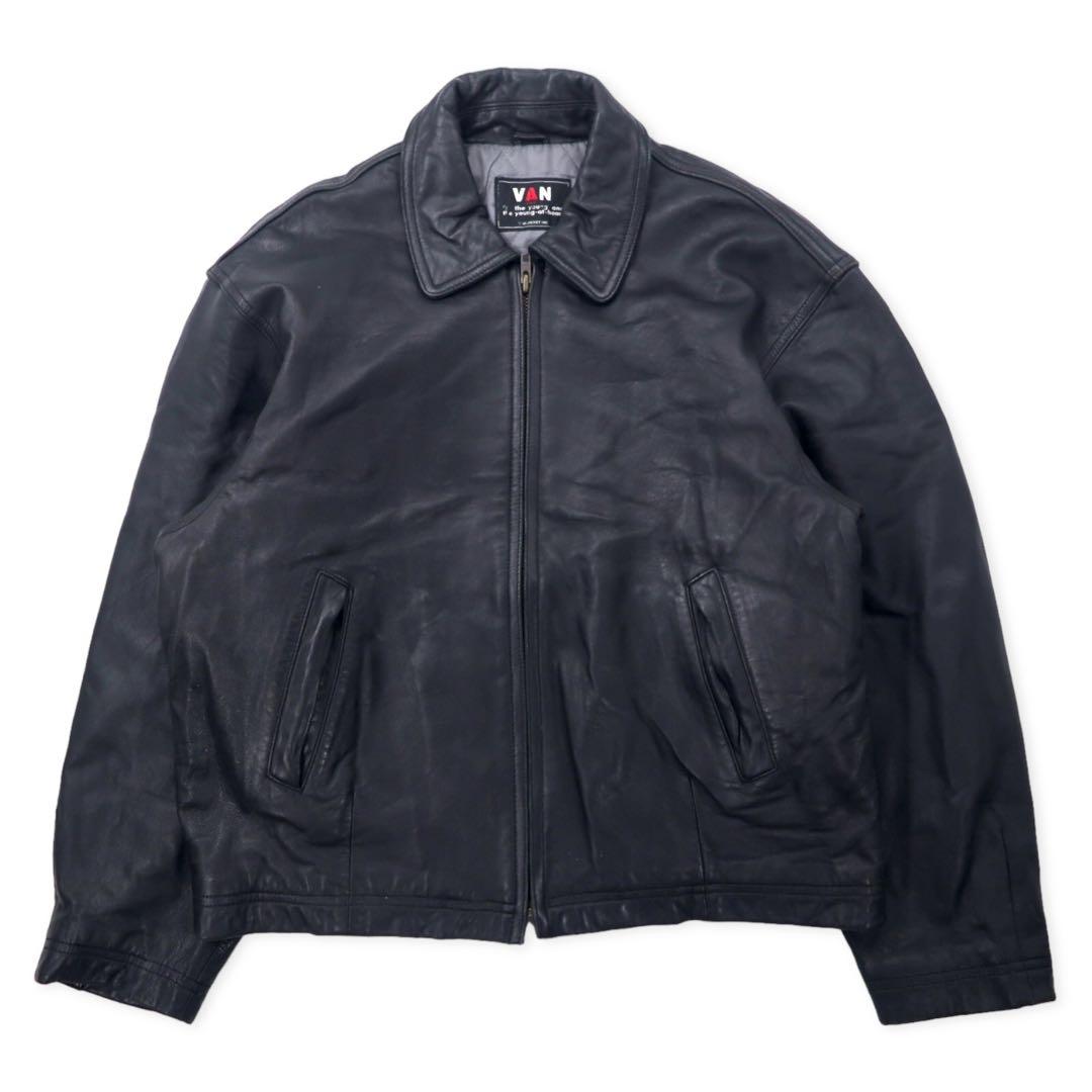 VAN -JAC- 80s Lamb Leather Single Rider Jacket FREE Black