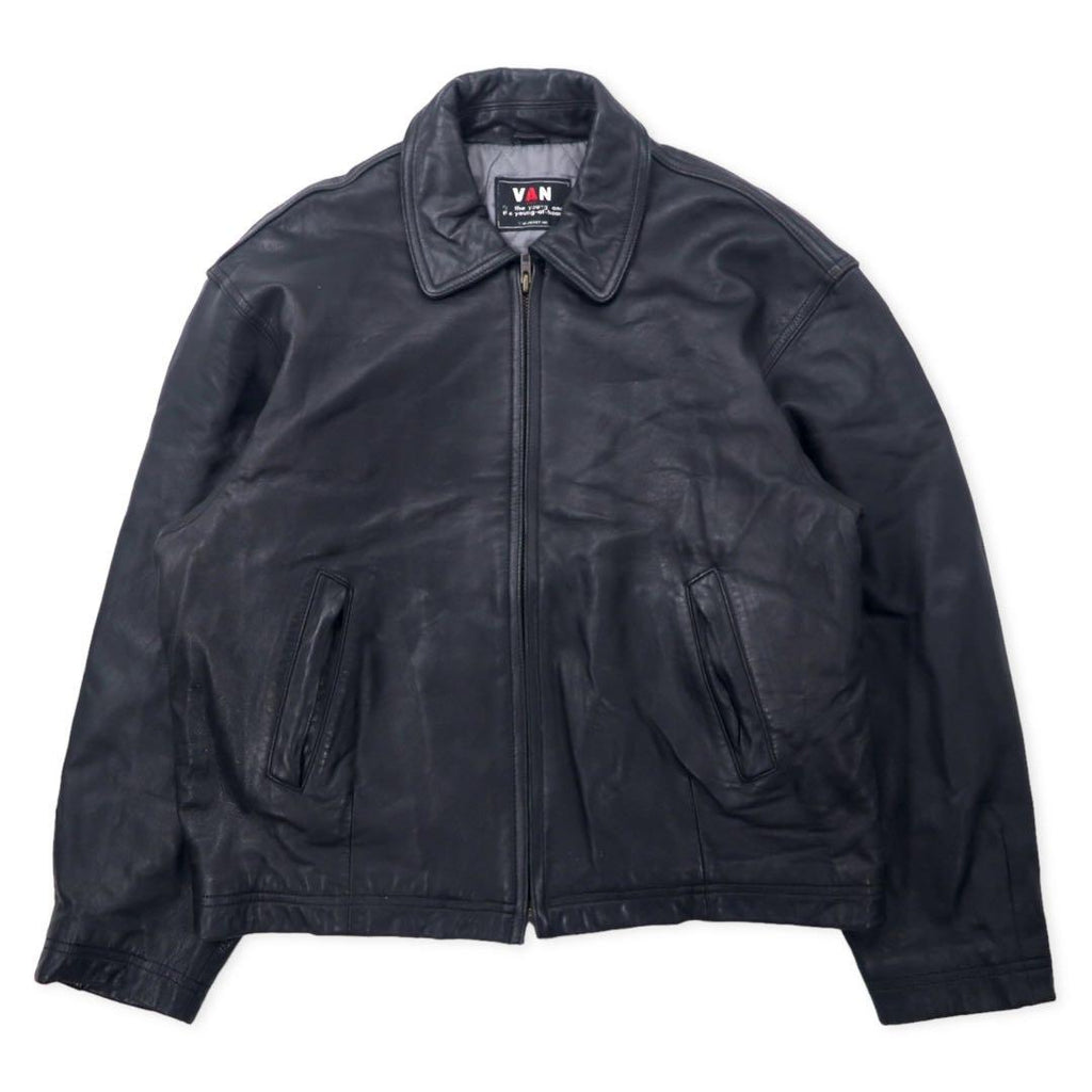 VAN -JAC- 80's Lamb Leather Single Rider's Jacket FREE Black Sheep Leather Quilted Liner