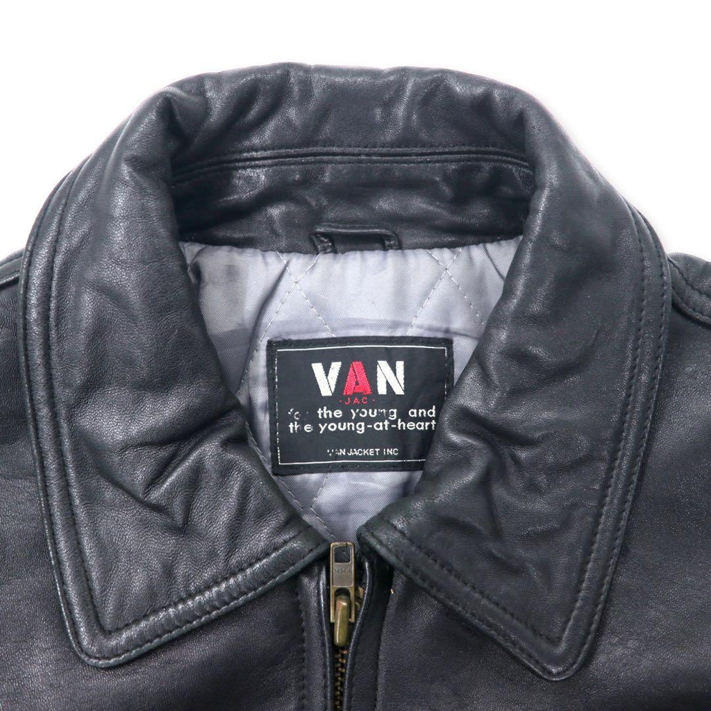 VAN -JAC- 80's Lamb Leather Single Rider's Jacket FREE Black Sheep Leather Quilted Liner