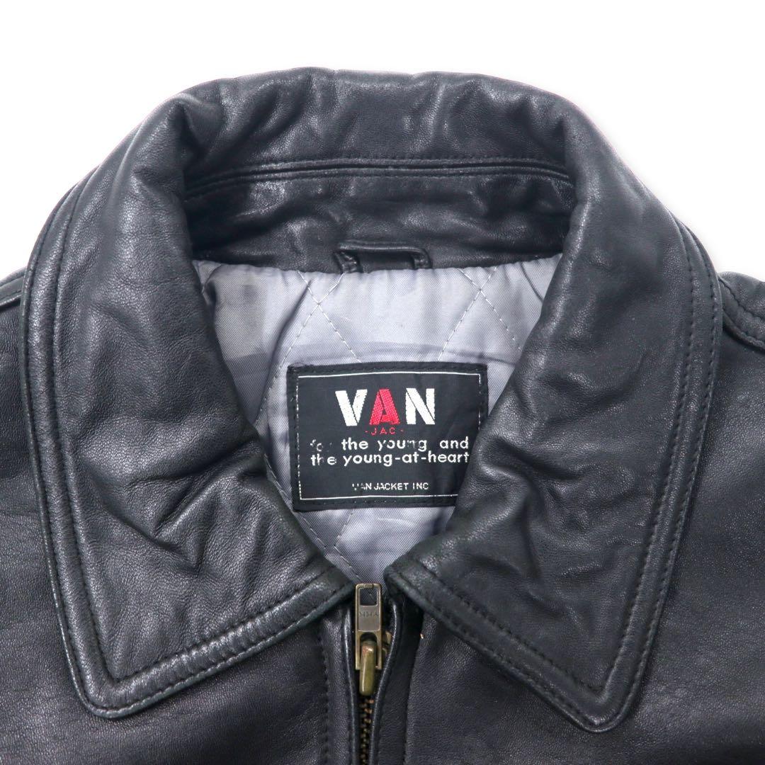 VAN -JAC- 80's Lamb Leather Single Rider's Jacket FREE Black Sheep Leather Quilted Liner