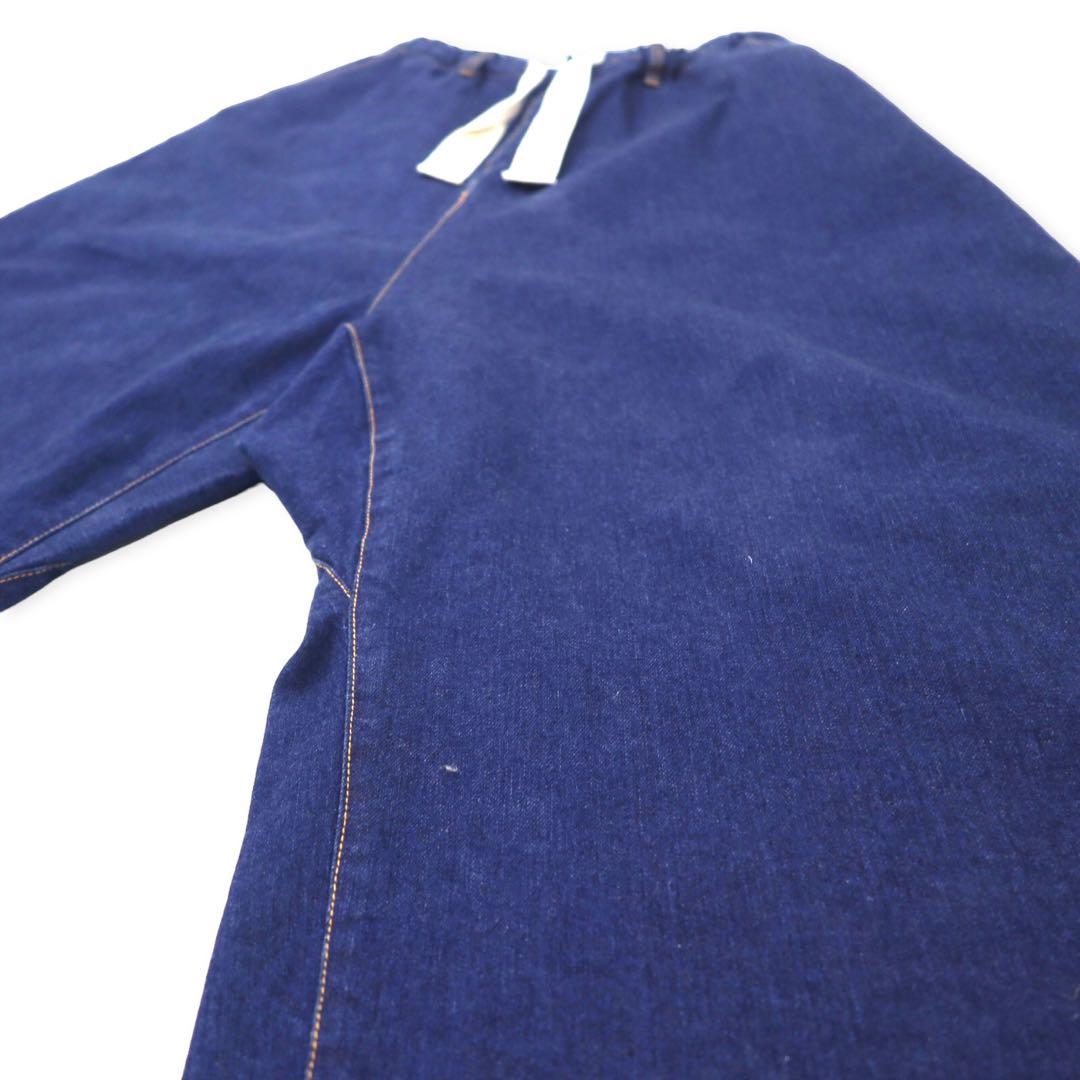 whowhat Hakama Pants Easy Denim Pants S Blue Cotton Wide Baggy Made in Japan