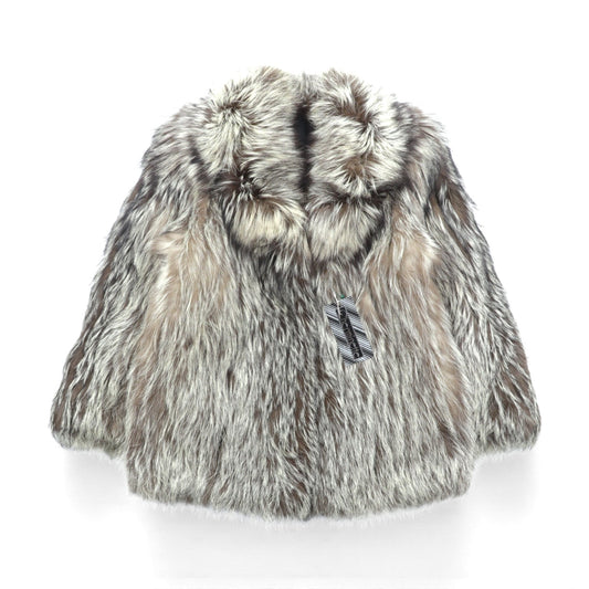 Cherminette 90年代 シルバーフォックス ファー ブルゾン ハーフコート XL ファー 銀狐 未使用品