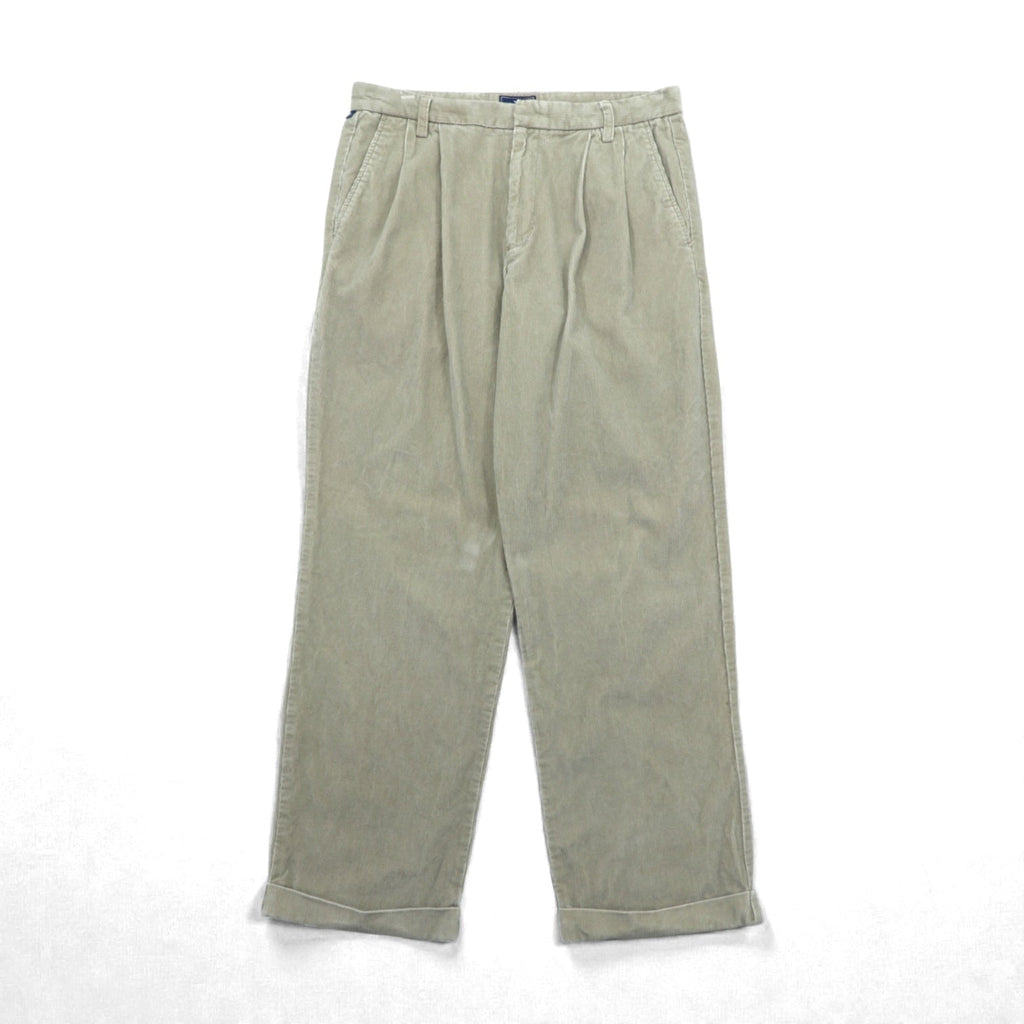 DOCKERS ( Levi's ) 00年代 2タック ワイド コーデュロイ チノパンツ スラックス L ベージュ ダブルカフス RELAXED FIT