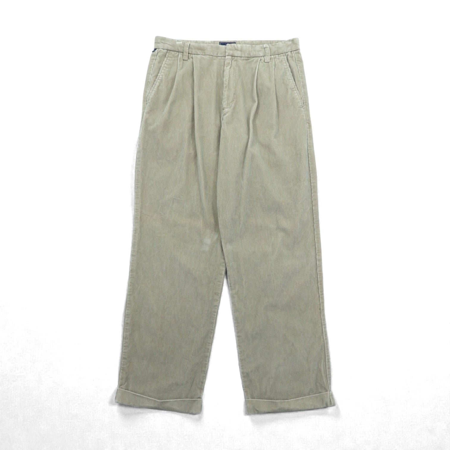 DOCKERS ( Levi's ) 00年代 2タック ワイド コーデュロイ チノパンツ スラックス L ベージュ ダブルカフス RELAXED FIT