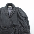 Carmina 90s Vintage Leather Jacket ダブルブレスト ショールカラー ブルゾン M ブラック シープレザー