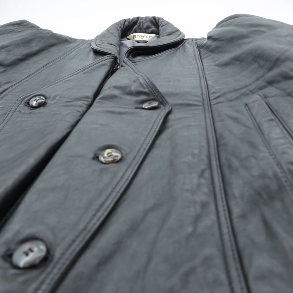 Carmina 90s Vintage Leather Jacket ダブルブレスト ショールカラー ブルゾン M ブラック シープレザー