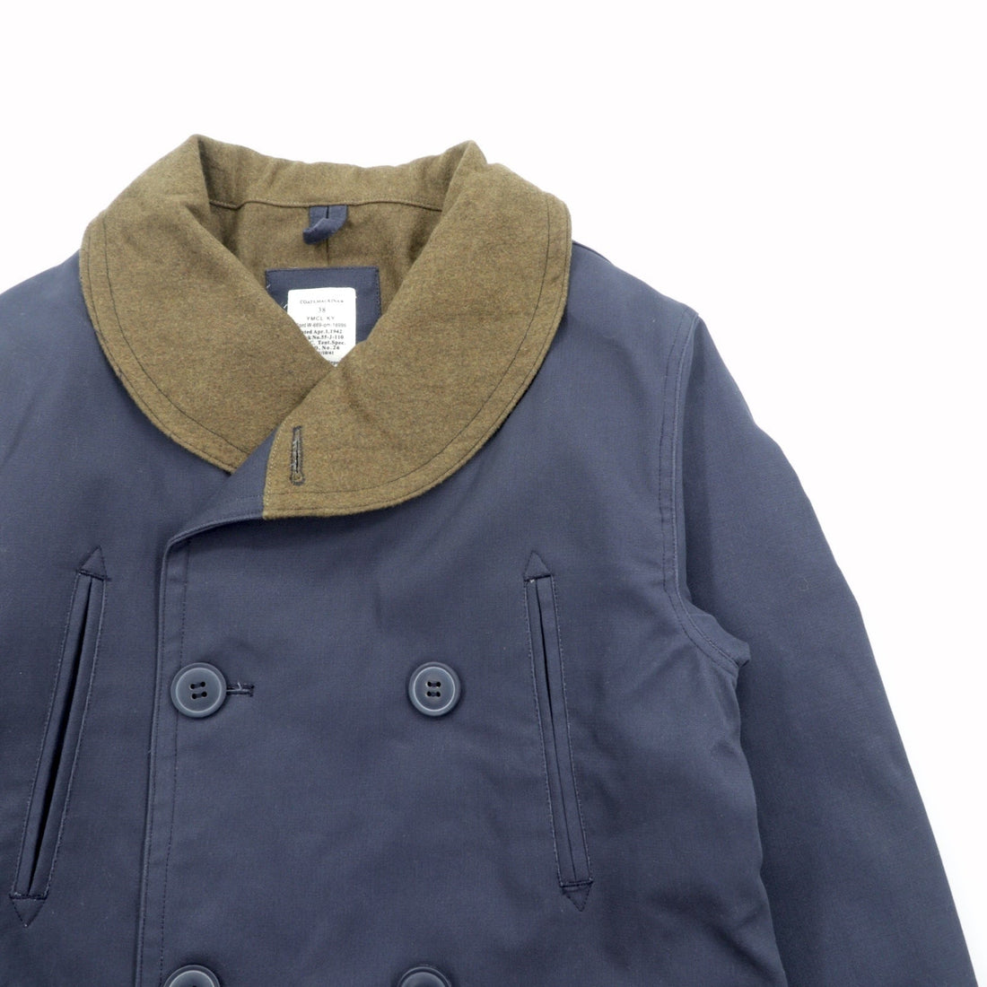 VINTAGE US ARMY Jeep Mackinaw Coat Military Jacket, Size M, Navy Cotton, 55-J-110, Replica, Deadstock, Unused