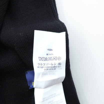 Polo Ralph Lauren カレッジロゴ  フリンジ マフラー ストール ブラック ポニー ロゴ 刺繡 POLO 1967