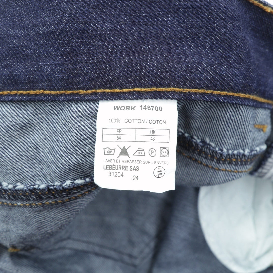 VINTAGE Baggy Cargo Denim Pants Jeans, XL, Blue Cotton, WORKWEAR OUTDOOR 146700, Dark Navy, Double Knee