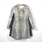 Emba 80年代 日本製 ミンクファーコート ロングコート L レザー切替 ファー 毛皮