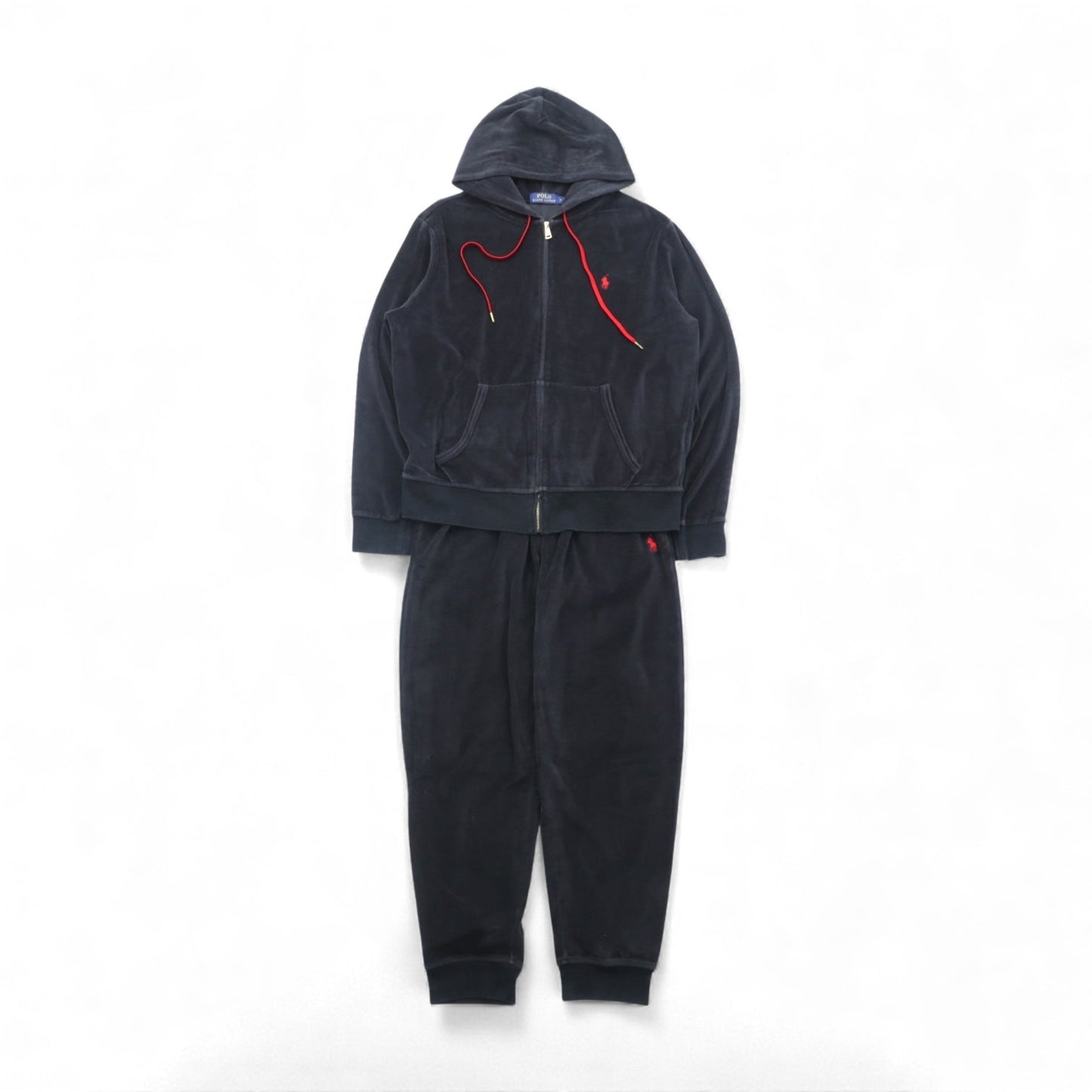 Polo Ralph Lauren ベロア ジップアップパーカー ジャージ セットアップ M スモールポニー刺繍
