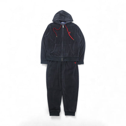 Polo Ralph Lauren ベロア ジップアップパーカー ジャージ セットアップ M スモールポニー刺繍