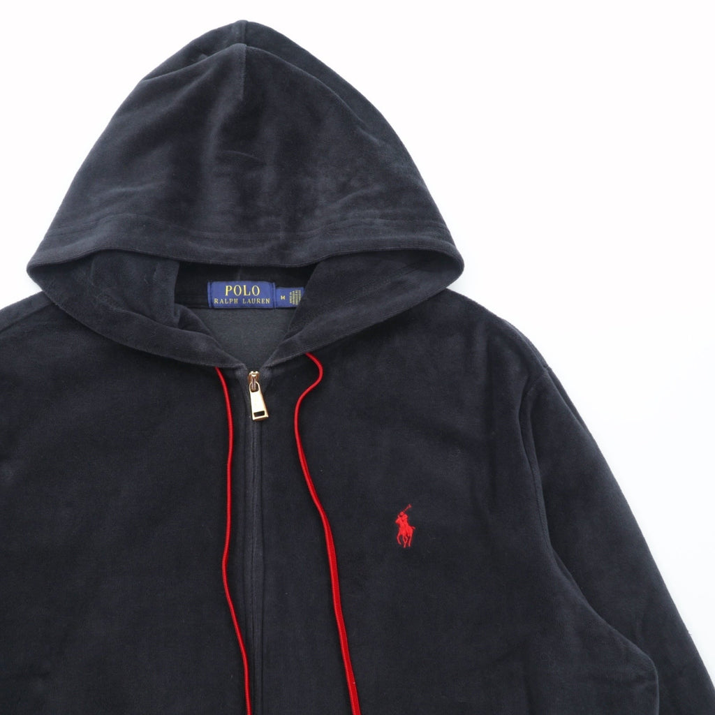Polo Ralph Lauren ベロア ジップアップパーカー ジャージ セットアップ M スモールポニー刺繍