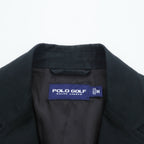 POLO GOLF RALPH LAUREN Big Pony Embroidery Blue Leather 3B Tailored Jacket M Black