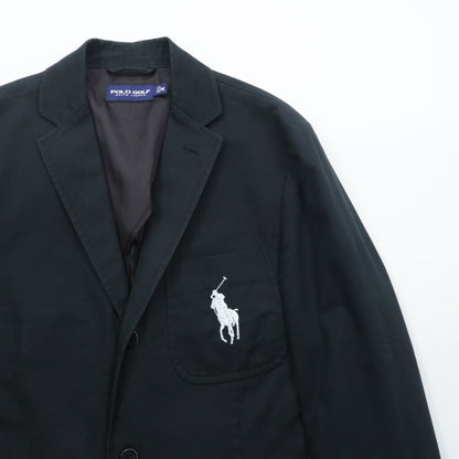 POLO GOLF RALPH LAUREN ビッグポニー 刺繍 ブレザー 3B テーラードジャケット M ブラック