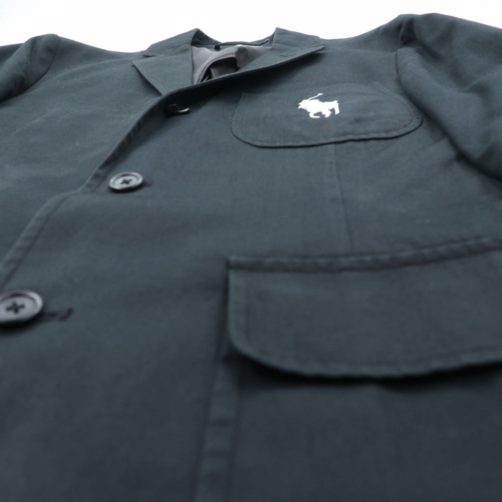 POLO GOLF RALPH LAUREN Big Pony Embroidery Blue Leather 3B Tailored Jacket M Black