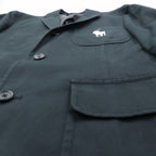 POLO GOLF RALPH LAUREN Big Pony Embroidery Blue Leather 3B Tailored Jacket M Black