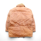 B'SPARE 牛革 レザージャケット XL キャメル ブラウン 襟ボア 裏地ペイズリー柄