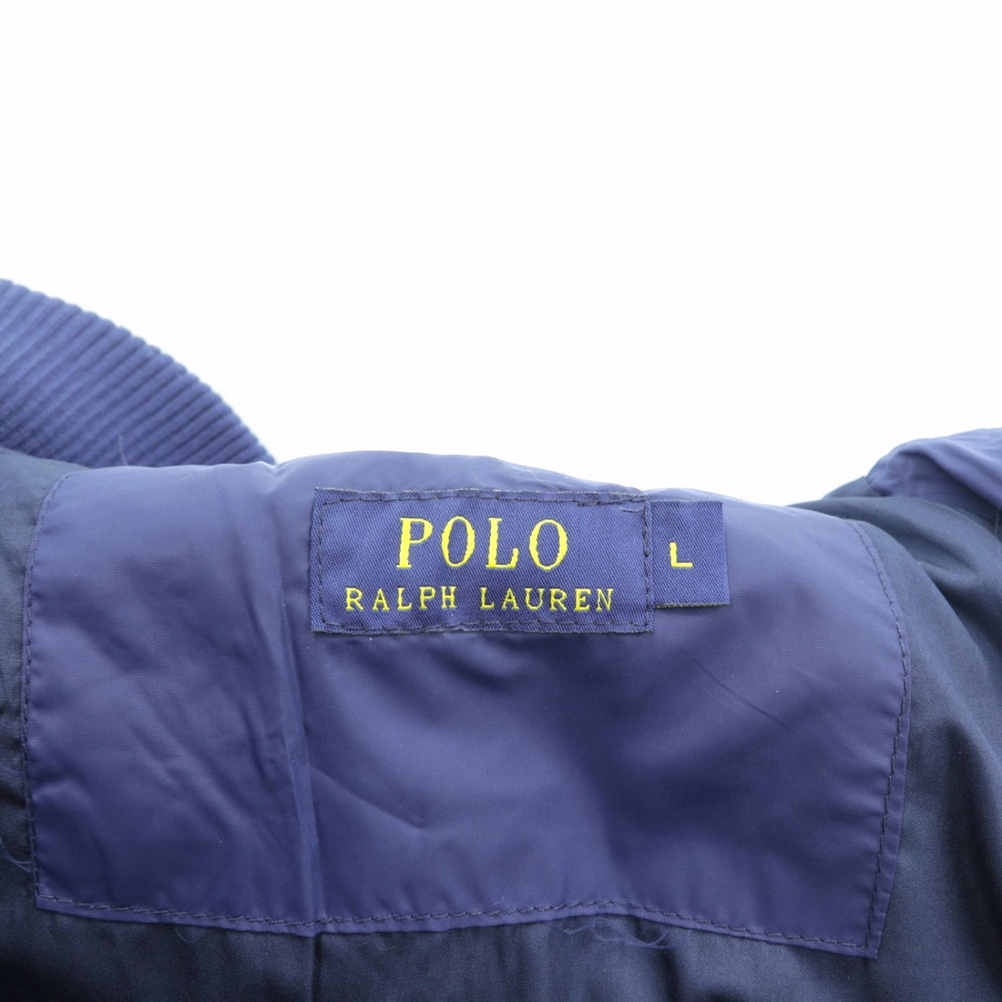Polo Ralph Lauren Big Pony Padded Quilted Varsity Jacket, Large, Navy, Zip-Up, Ribbed Embroidery