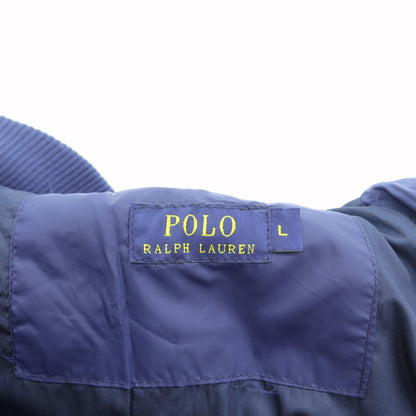 Polo Ralph Lauren ビッグポニー 中綿 キルティング スタジャン L ネイビー ジップアップ リブライン 刺繍