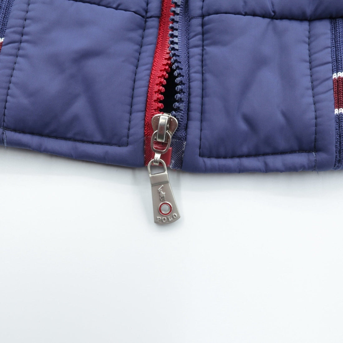 Polo Ralph Lauren Big Pony Padded Quilted Varsity Jacket, Large, Navy, Zip-Up, Ribbed Embroidery