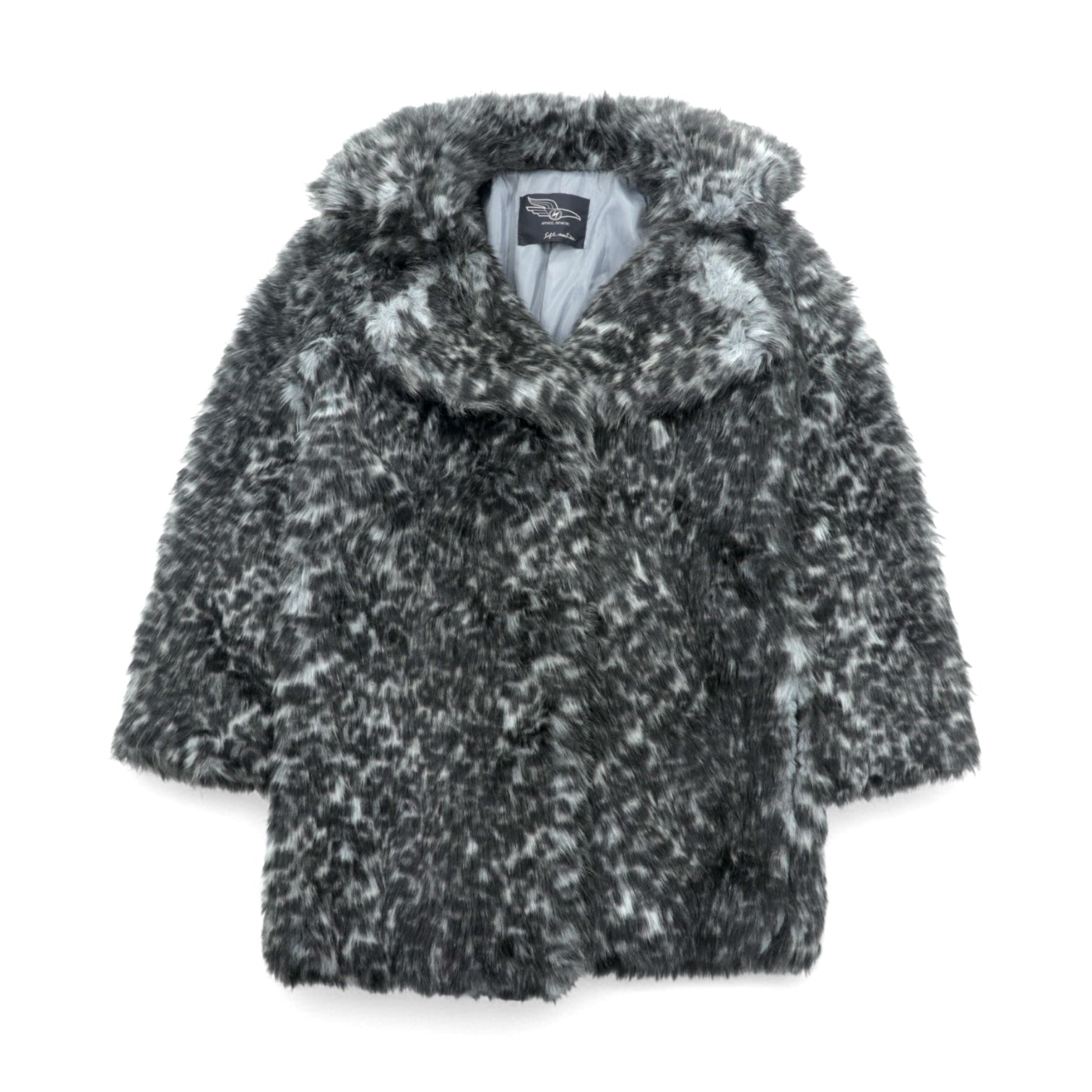 SOFT MACHINE ダブルブレスト アクリルファー ハーフコート M グレー