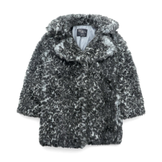 SOFT MACHINE ダブルブレスト アクリルファー ハーフコート M グレー