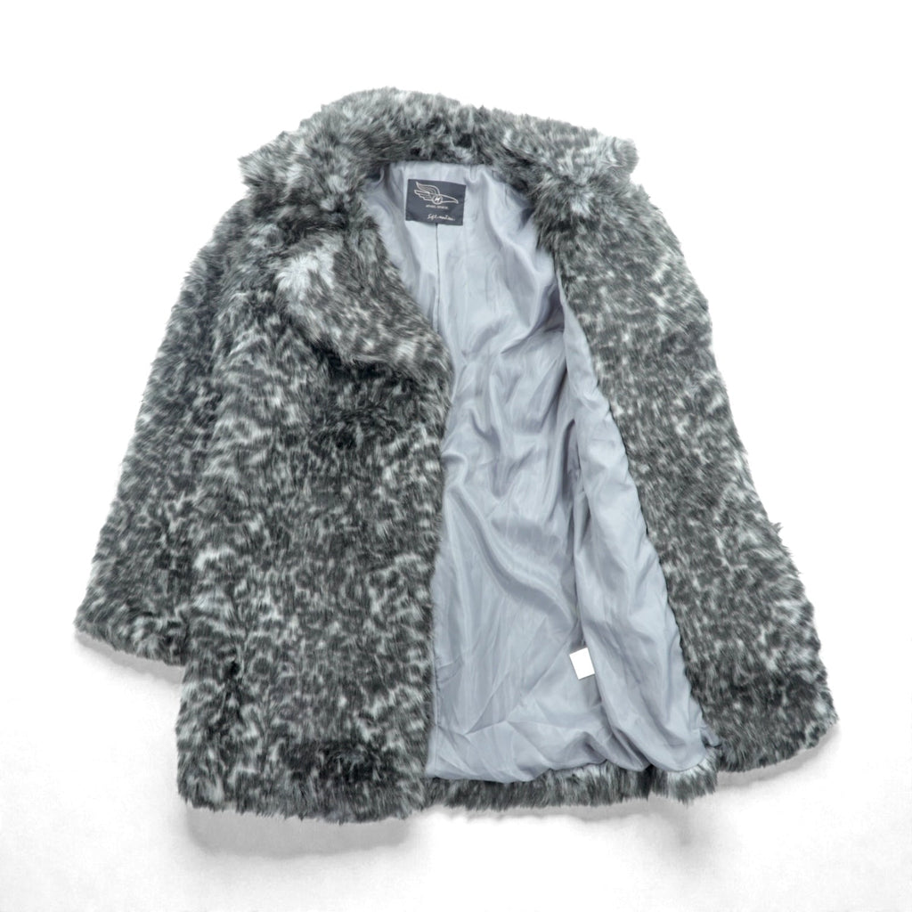 SOFT MACHINE ダブルブレスト アクリルファー ハーフコート M グレー