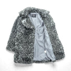 SOFT MACHINE ダブルブレスト アクリルファー ハーフコート M グレー