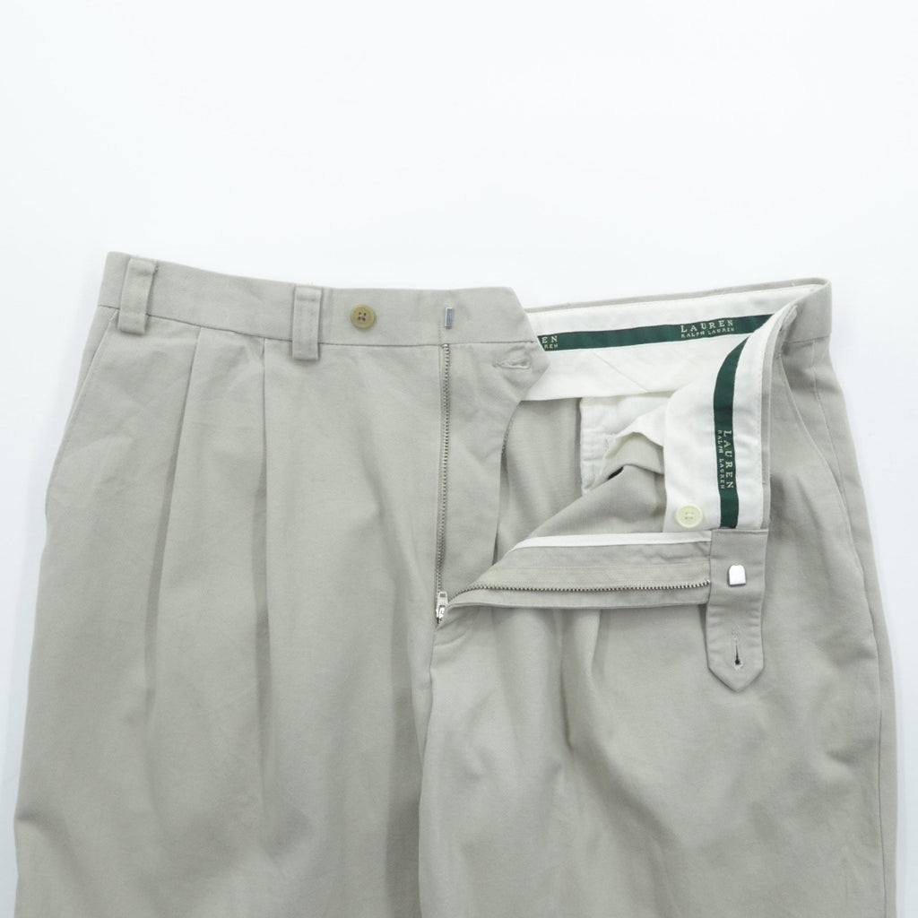 LAUREN RALPH LAUREN 90年代 2タック ワイド チノパンツ スラックス L ベージュ ダブルカフス