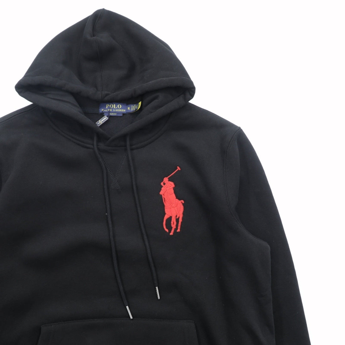 Polo Ralph Lauren Big Pony Pullover Hoodie XL Black Embroidery Kangaroo Pocket Unused