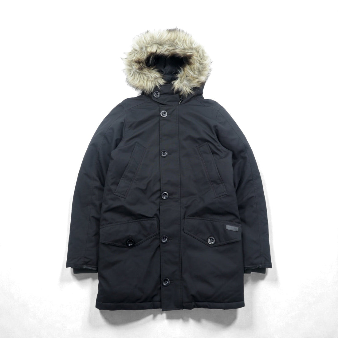 Polo Ralph Lauren N-3B Military Down Jacket, Size XS, Black Drawcord Performance, Removable Fur