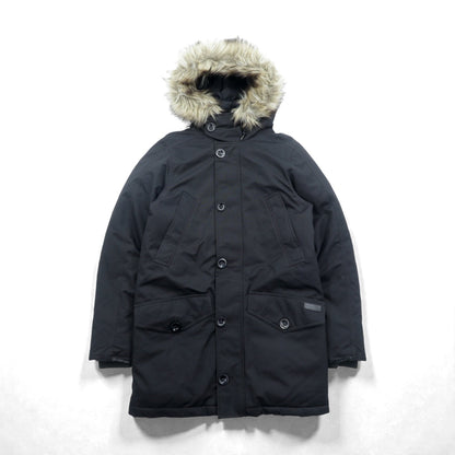 Polo Ralph Lauren ダウンジャケット N-3B ミリタリー コート XS ブラック ドローコード PERFORMANCE ファー着脱式