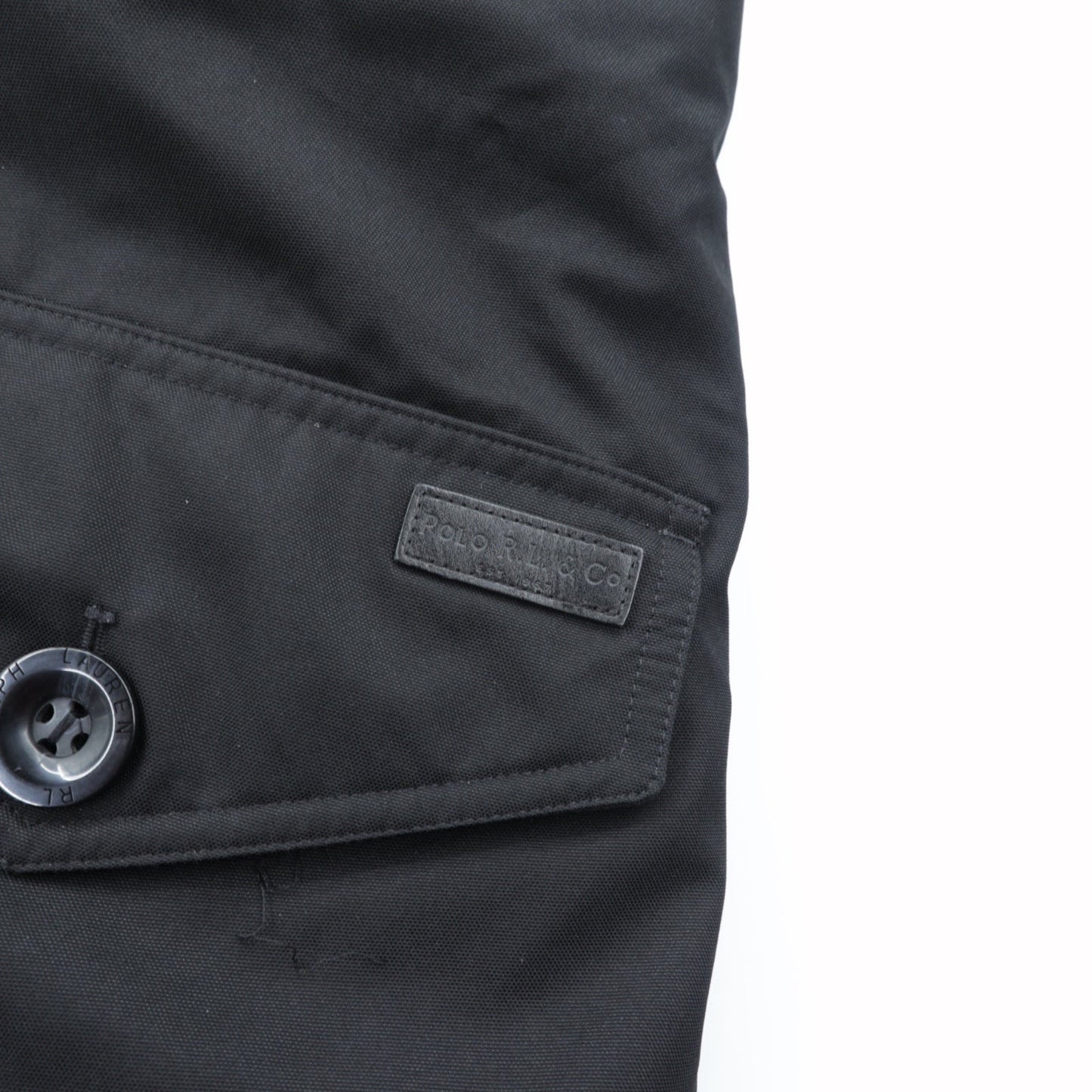 Polo Ralph Lauren ダウンジャケット N-3B ミリタリー コート XS ブラック ドローコード PERFORMANCE ファー着脱式