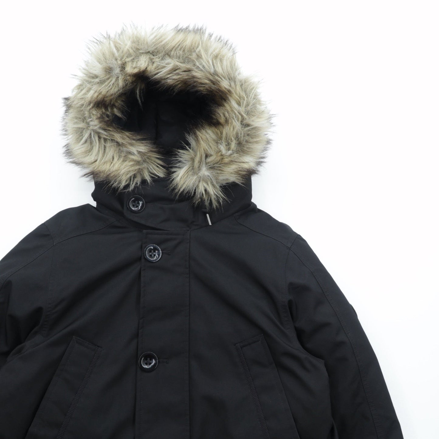 Polo Ralph Lauren ダウンジャケット N-3B ミリタリー コート XS ブラック ドローコード PERFORMANCE ファー着脱式