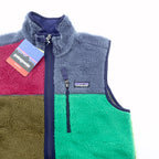 Patagonia パッチワーク レトロX Patchwork Retro-X Vest ボアフリース ベスト S マルチカラー ブロック クレイジーパターン 11909 未使用品