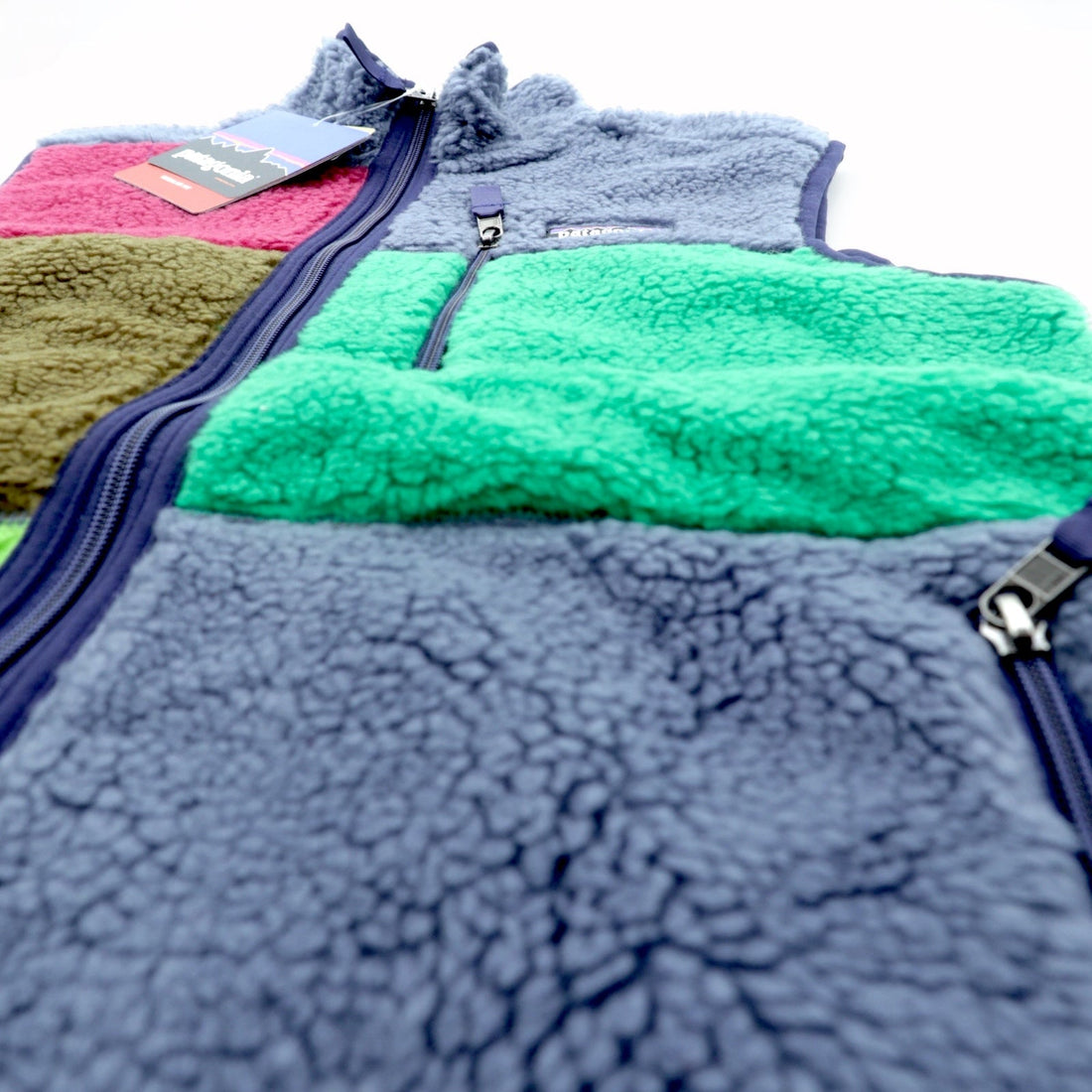 Patagonia パッチワーク レトロX Patchwork Retro-X Vest ボアフリース ベスト S マルチカラー ブロック クレイジーパターン 11909 未使用品