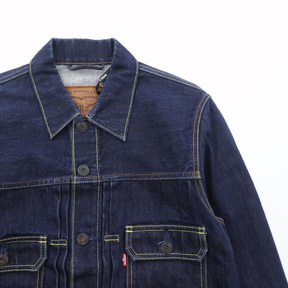 Levi's 日本製 タイプ 2nd デニムジャケット Gジャン M インディゴ PCL15-101B プリーツ レザーパッチ