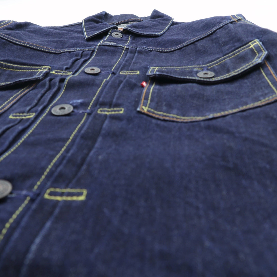 Levi's 日本製 タイプ 2nd デニムジャケット Gジャン M インディゴ PCL15-101B プリーツ レザーパッチ