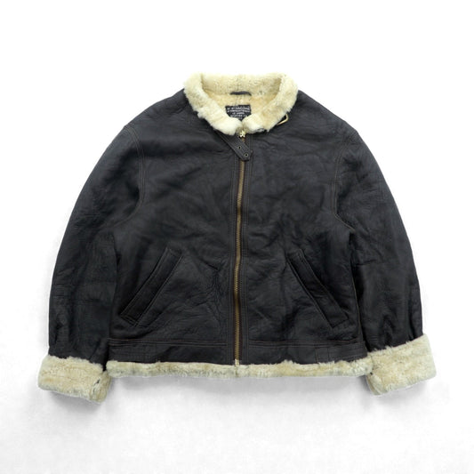 US AIR FORCE 90s Aviation Co B-3 Shearling Flight Jacket シープスキン ムートン フライトジャケット XL ブラウン 羊革 ボア