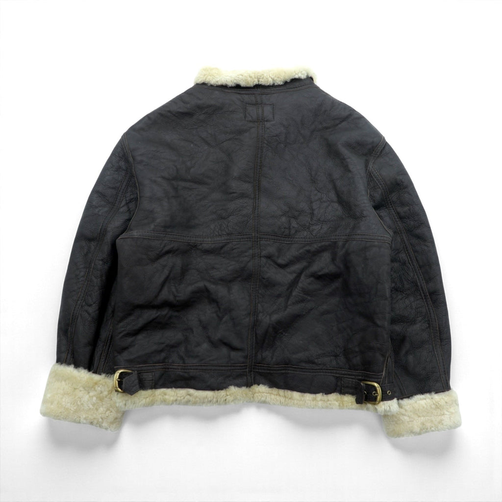US AIR FORCE 90s Aviation Co B-3 Shearling Flight Jacket シープスキン ムートン フライトジャケット XL ブラウン 羊革 ボア