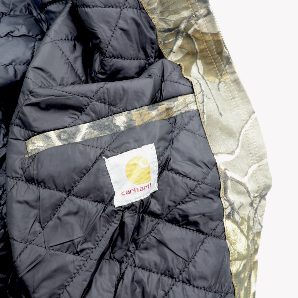 carhartt リメイク 再構築 リアルツリーカモ アクティブジャケット パーカー ブルゾン L カーキ コットン