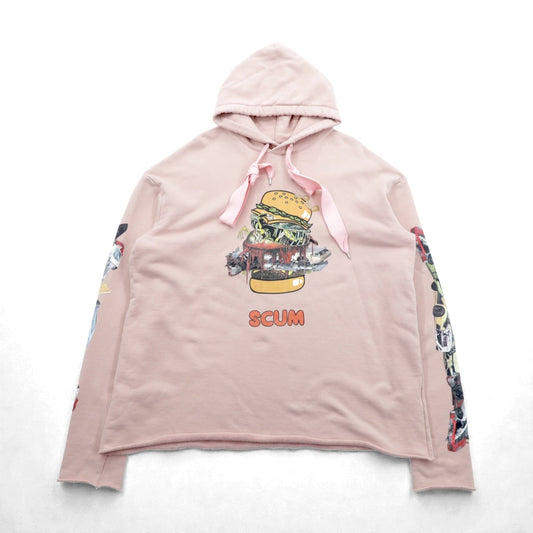 KIDILL ビッグスウェットパーカー SKUM PARKA プルオーバー FREE ピンク コットン KL319 日本製