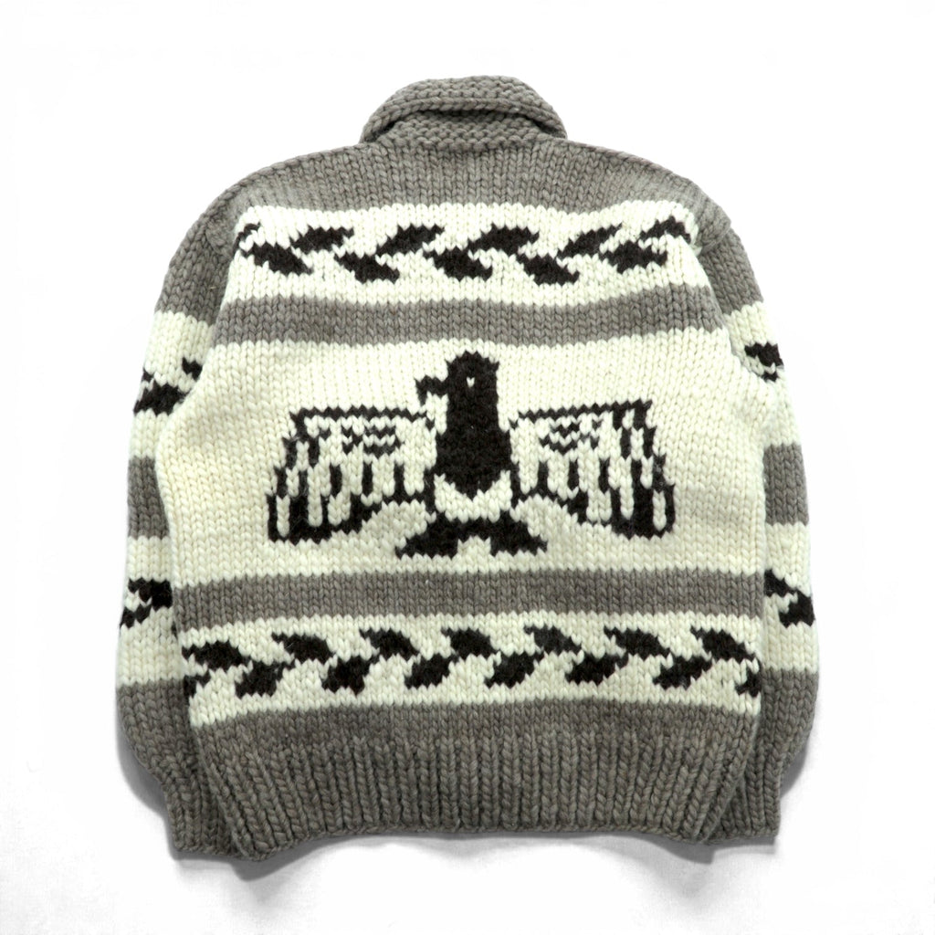 90s Canada Vintage Cowichan KISITAU Sweater Maple Wood Button Knit Cardigan L Thunderbird Made in