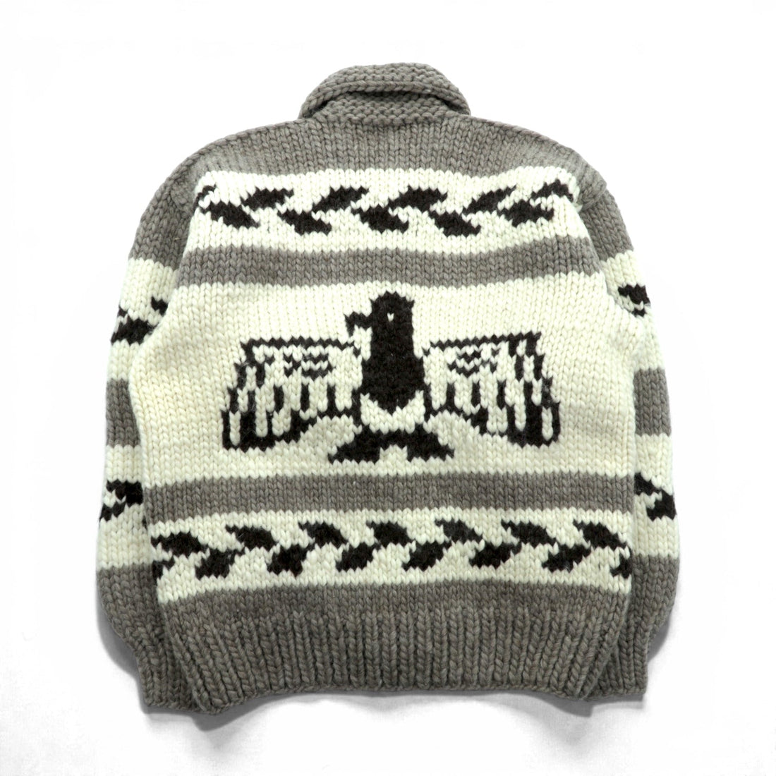 90s Canada Vintage Cowichan KISITAU Sweater Maple Wood Button Knit Cardigan L Thunderbird Made in